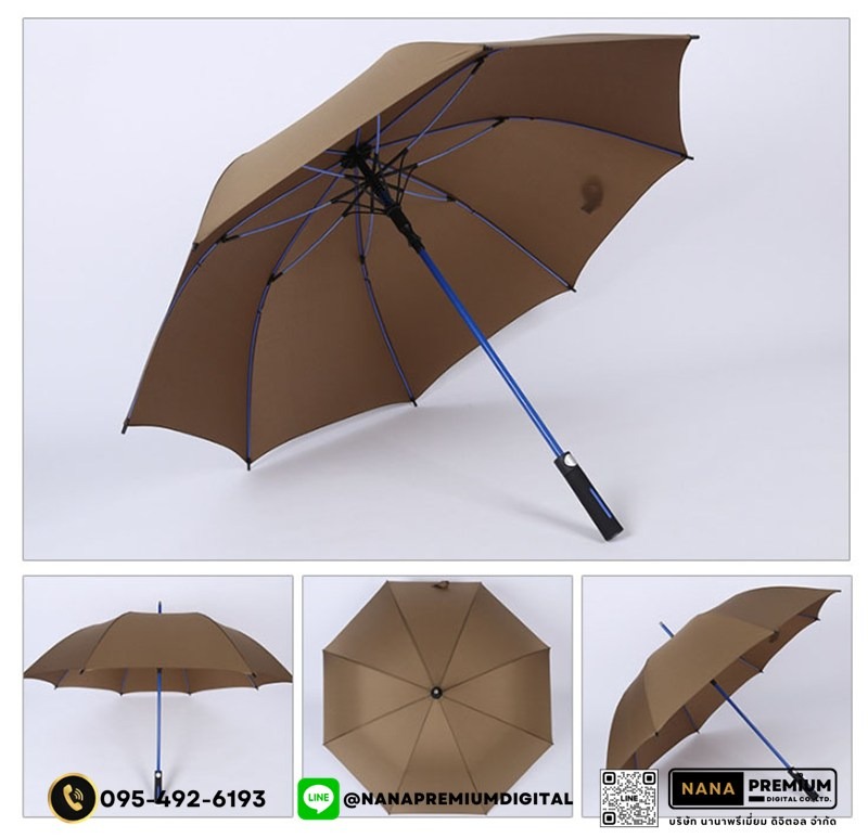รับผลิตร่มกอล์ฟ ด้ามจับแข็งแรง ร่มคันใหญ่ รับสกรีนร่ม รับผลิตร่ม ขายส่งร่ม ร่มแจก ร่มครีม ร่มสร้างแบรนด์ ร่มเครื่องสำอางค์
