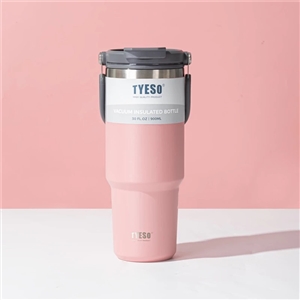 TYESO แก้วเก็บอุณหภูมิร้อนเย็น มีหูหิ้วมีหลอด 20-40 OZ แก้วเก็บความเย็น แก้วมีหูหิ้วพร้อมหลอด