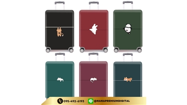 ผ้าคลุมกระเป๋าเดินทางลวดลายสัตว์เลี้ยงสุดคิวท์